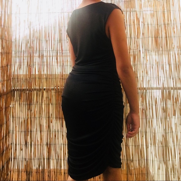 Ruched drape satin midi dress - Picture 2 of 4